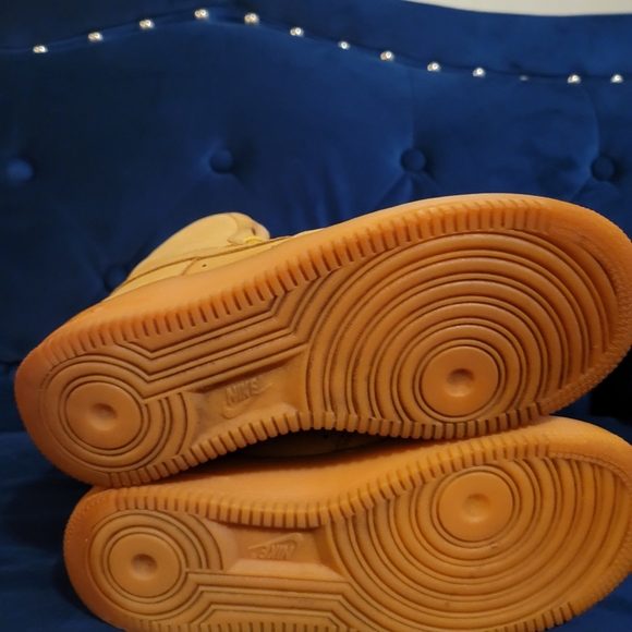 ***SOLD***Used $30 Uptown size 6Y Air FORCE 1's Wheat - Picture 7 of 8